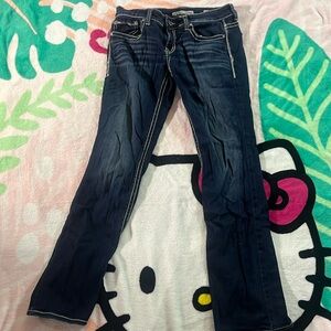 Dark blue denim jeans